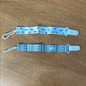 Patterned Blue and White Kids Suspenders
